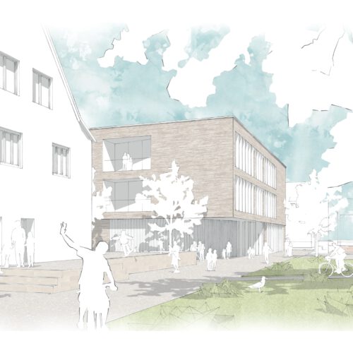 Wettbewerb Grundschule Münster Perspektive Eingang