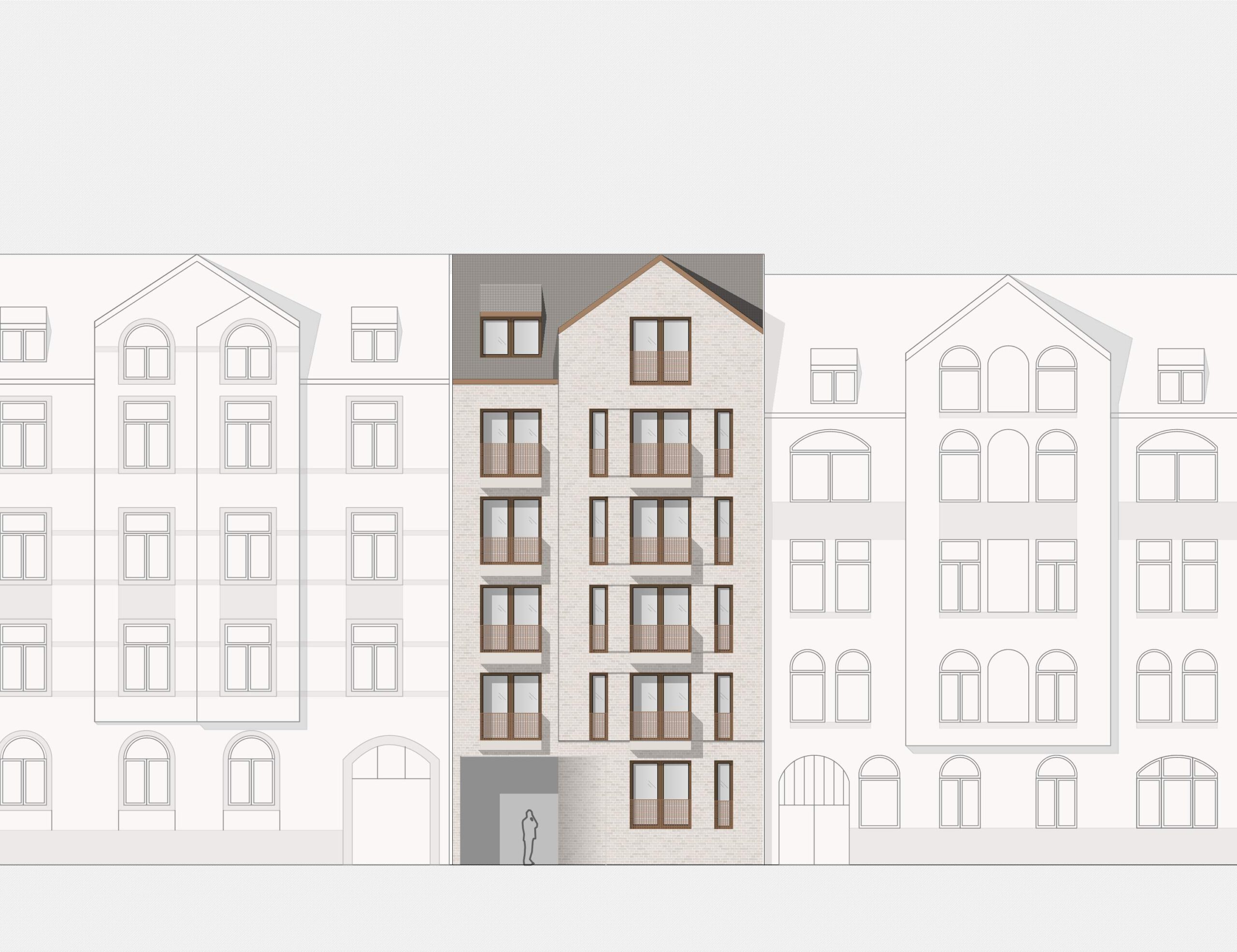 Ansicht Haus 4 359 Projekt Gabelsberger Straße Offenbach FFM-ARCHITEKTEN